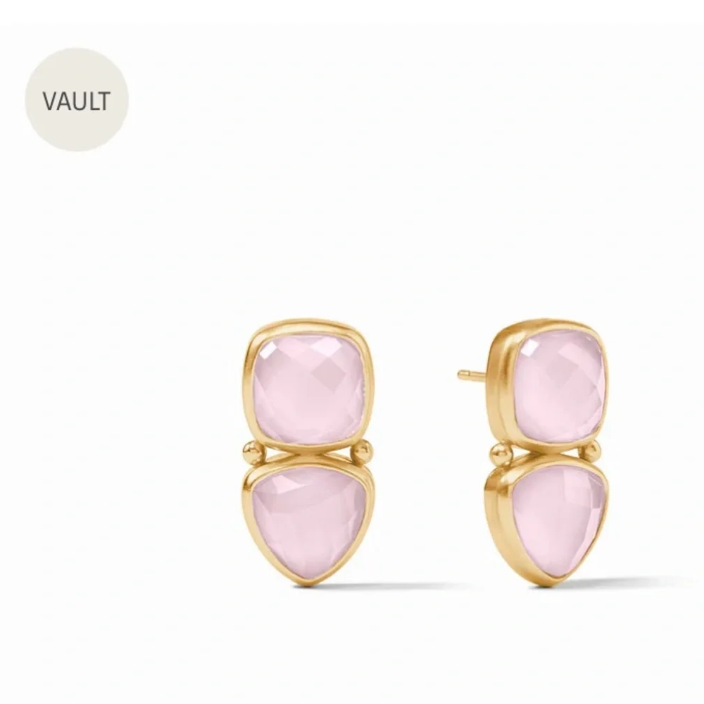JULIE VOS • Aquitaine MIDI Earrings Iridescent Rose Vault